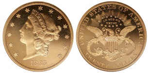 $20 Liberty Gold Coin, 1849 - 1907